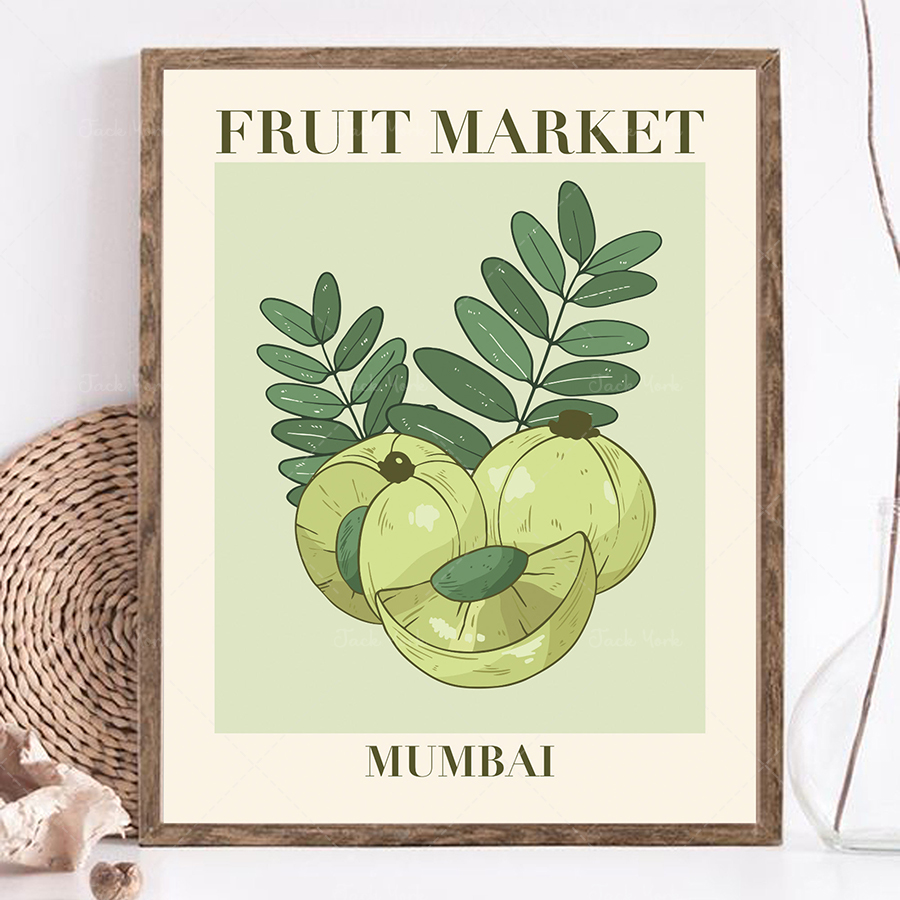 Plant Jackfruit - พิมพ์ตลาดผลไม้ โปสเตอร์ตลาดผลไม้ พิมพ์ผลไม้ ศิลปะพืชผลไม้ ศิลปะผลไม้ตลาดเกษตรกร