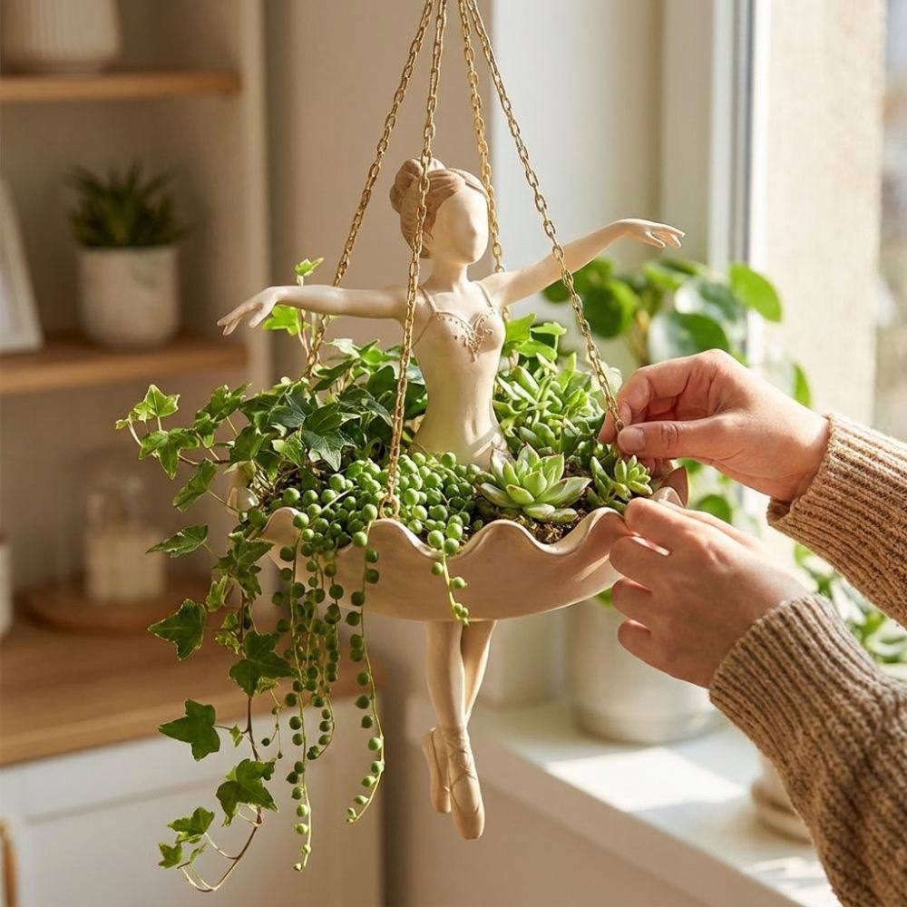 กระถางแขวนรูปนักบัลเลต์เรซิ่น  - Plant Parent บทวิจารณ์และราคา